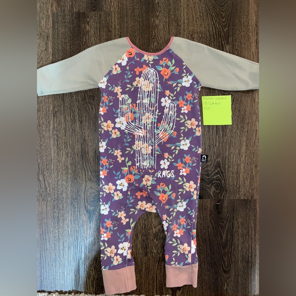 18-24m Floral Cactus Rag EUC